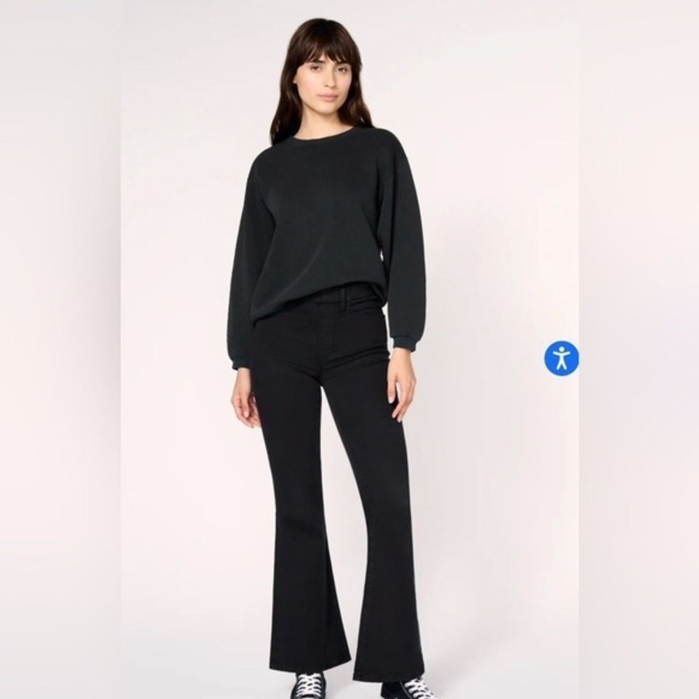 Warp + Weft Women's DBX Black Pull On Flare Jeans size 00/24/XXS